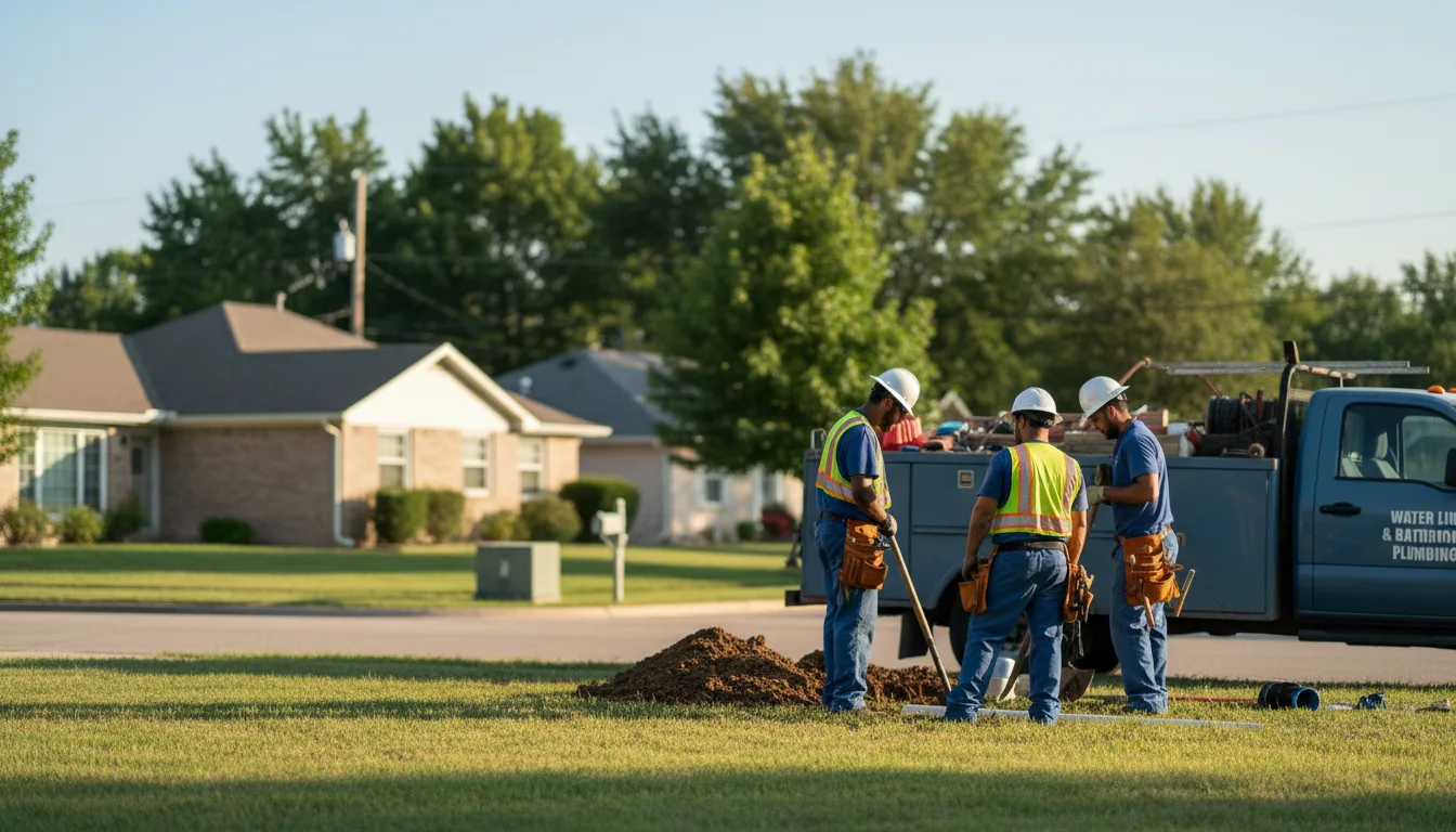 Residential water line and bathroom plumbing service in Leburn, KY